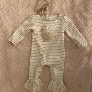 Mud Pie Turkey Ruffle Outfit